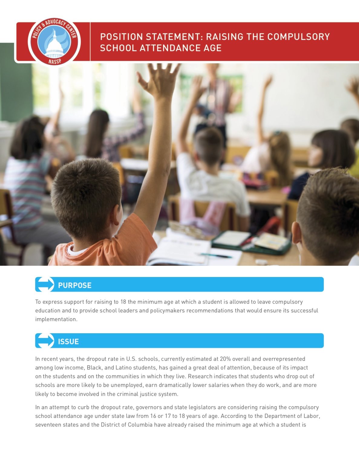 Raising the Compulsory School Attendance Age | NASSP