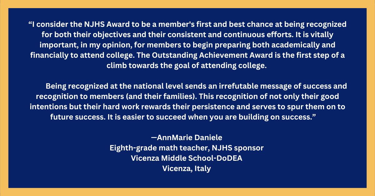 Remind Your Students to Apply for the NJHS Outstanding Achievement ...