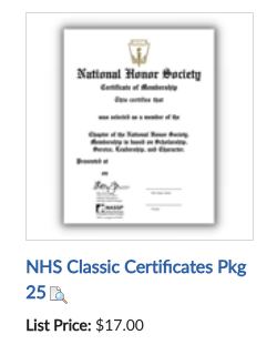 NHS Classic Certificates