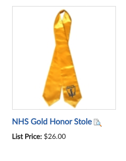 NHS Gold Honor Stole