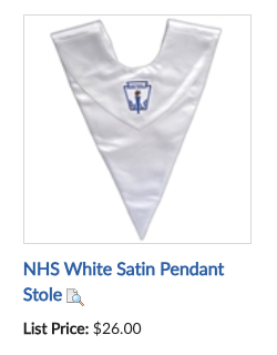 NHS White Pendant Stole
